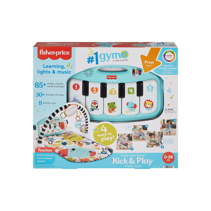 Mattel Alfombra Manta Actividades Fisher-Price Kick & Play con Piano, Luces y Sonidos