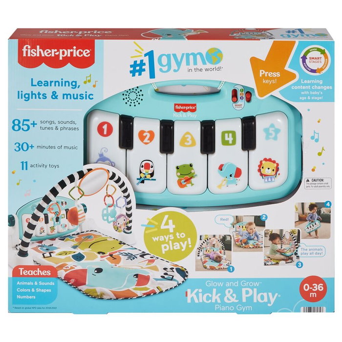 Fisher-Price Alfombra de actividades Kick & Play con piano, luces y sonidos