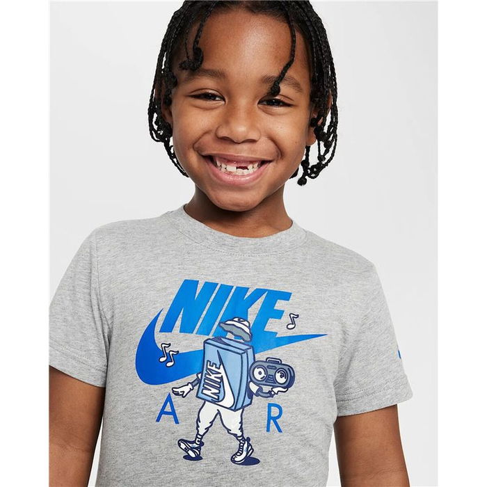 Camiseta de Manga Corta Infantil Nike Air Boxy Gris claro 8 Años