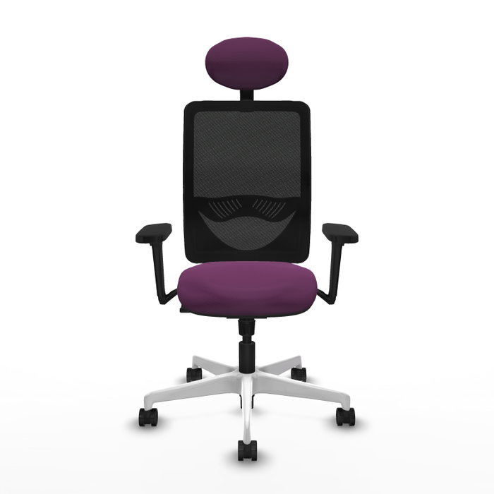 PIQUERAS Y CRESPO Silla de oficina Zulema con mecanismo Sincro, Morado y Negro