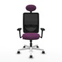 PIQUERAS Y CRESPO Silla de oficina Zulema con mecanismo Sincro, Morado y Negro