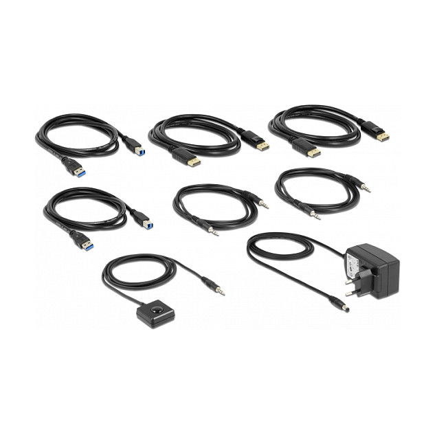 DeLOCK Switch KVM DisplayPort 1.4 con USB 5 Gbps y Audio, 8K 60 Hz