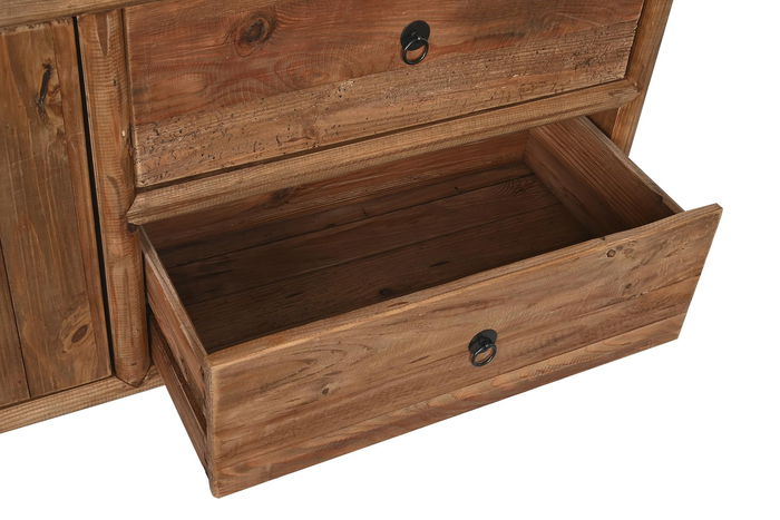 DKD Home Decor Mueble TV Oriental Japonés Madera Reciclada Natural 156 x 44 x 65 cm