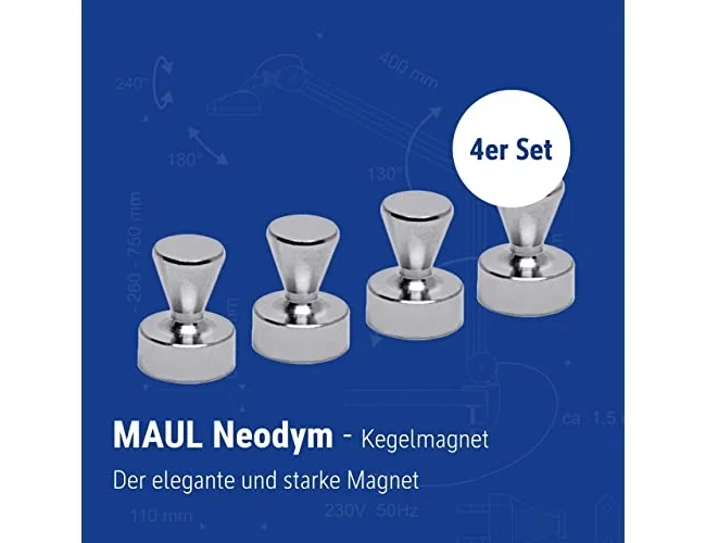 Maul Pack de 4 imanes cónicos de neodimio de 22 mm Maul Pack de 4 imanes cónicos de neodimio de 22 mm
