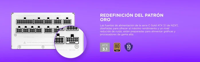 NZXT C1000 Gold 1000 W ATX 3.1 Negro NZXT C1000 Gold 1000 W ATX 3.1 Negro