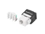 Lanberg KSUA-2000 Módulo de Conector de Red Plano Keystone RJ-45 a LSA, F/F, UTP Cat.6a, Negro y Blanco