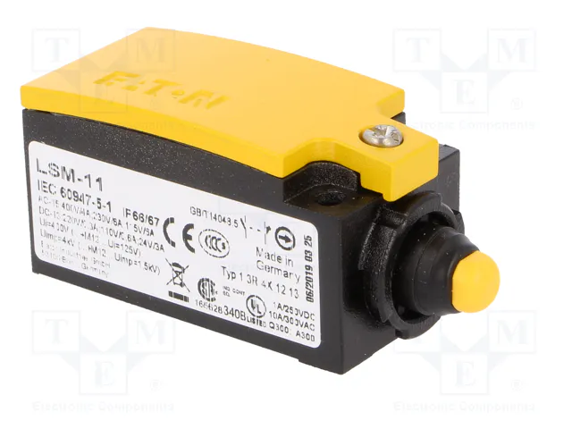 EATON ELECTRIC LSM-11 Interruptor de fin de carrera espárrago Ø8,2mm NO + NC 6A EATON ELECTRIC LSM-11 Interruptor de fin de carrera espárrago Ø8,2mm NO + NC 6A