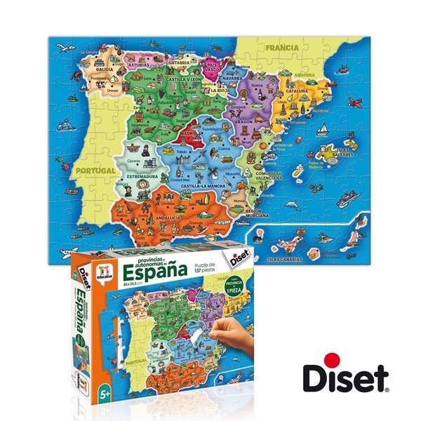 Diset - Puzzle educativo Provincias de España, 137 piezas