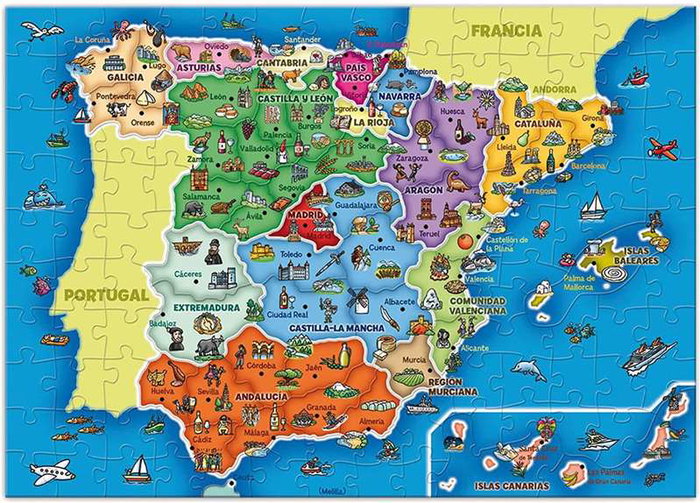 Diset - Puzzle educativo Provincias de España, 137 piezas