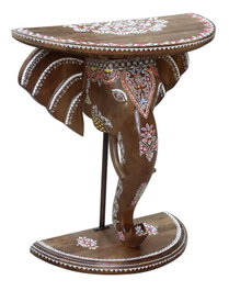 DKD Home Decor Consola de Mango Elefante Multicolor