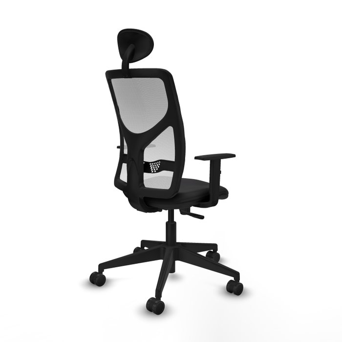PIQUERAS Y CRESPO Silla de oficina Motilla con mecanismo Sincro, Negro y Blanco