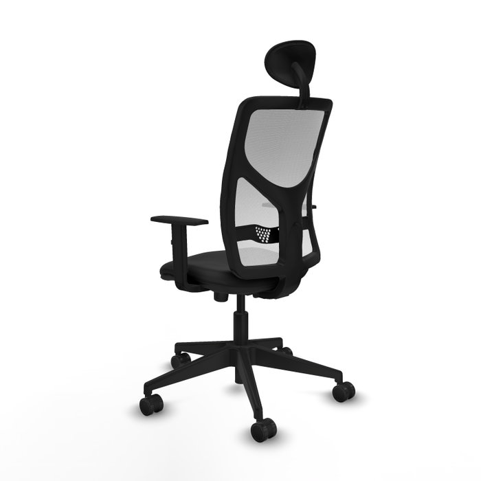 PIQUERAS Y CRESPO Silla de oficina Motilla con mecanismo Sincro, Negro y Blanco