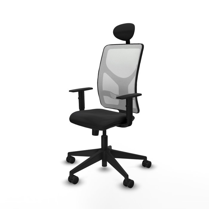 PIQUERAS Y CRESPO Silla de oficina Motilla con mecanismo Sincro, Negro y Blanco