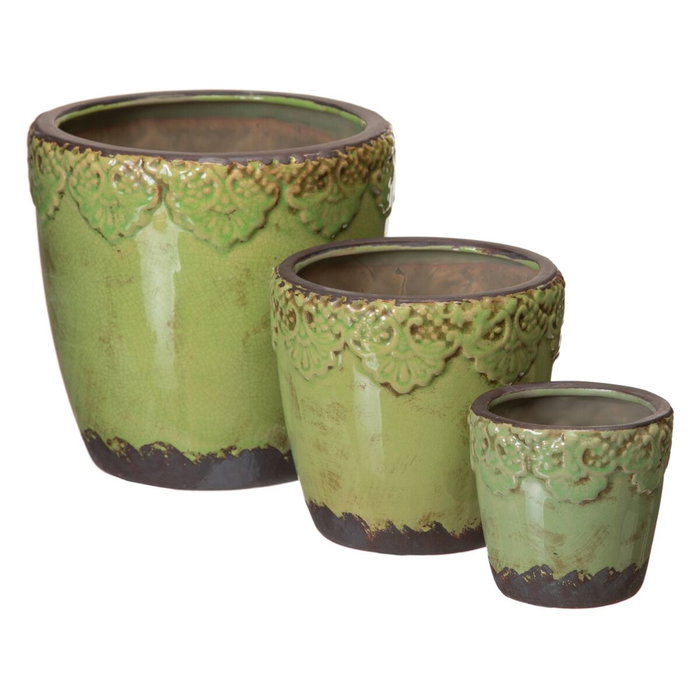 Ixia Macetero Pistacho Cerámica Decoración 11,50 x 11,50 x 11 cm