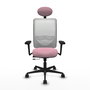 PIQUERAS Y CRESPO Silla de oficina Zulema Rosa y Blanca