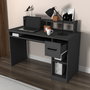 Hanah Home Mesa de Estudio Anthracite con Bandeja para Teclado, Cajón y Estantes, Montaje en Pared, 120cm