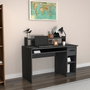 Hanah Home Mesa de Estudio Anthracite con Bandeja para Teclado, Cajón y Estantes, Montaje en Pared, 120cm