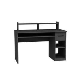 Hanah Home Mesa de Estudio Anthracite con Bandeja para Teclado, Cajón y Estantes, Montaje en Pared, 120cm