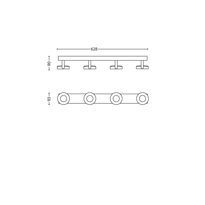 Philips PH-8718696154526 Aplique de Pared LED ClockWork Blanco 4x4.5W Regulable 2000Lm