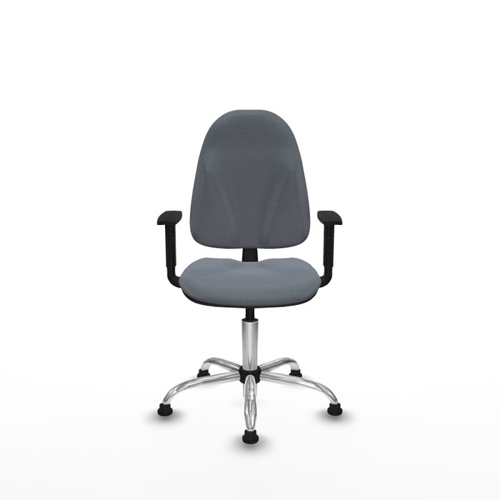 PIQUERAS Y CRESPO Silla de oficina Algarra Gris con Base Cromada y Brazos 1D