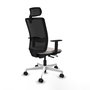 PIQUERAS Y CRESPO Silla de oficina Haches con mecanismo Sincro/Traslack Blanco y Negro