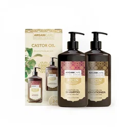 Arganicare Set Ricin para estimulación del crecimiento, Champú 400 ml y Acondicionador 400 ml