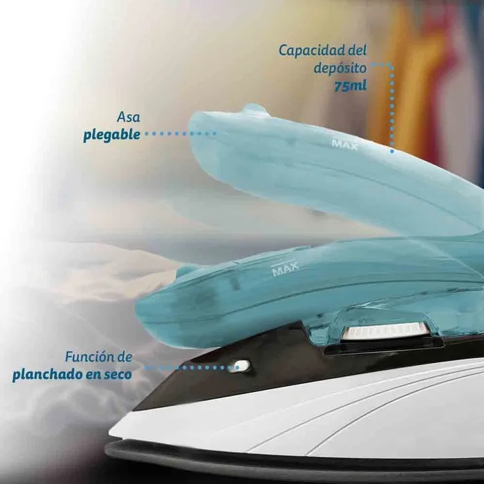 Grunkel PLV-900 Plancha de Viaje 900W Blanco, Azul Grunkel PLV-900 Plancha de Viaje 900W Blanco, Azul