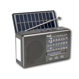 SAMI Radio Multimedia Portatil 8 Bandas con Bateria, Cargador Solar y Pila