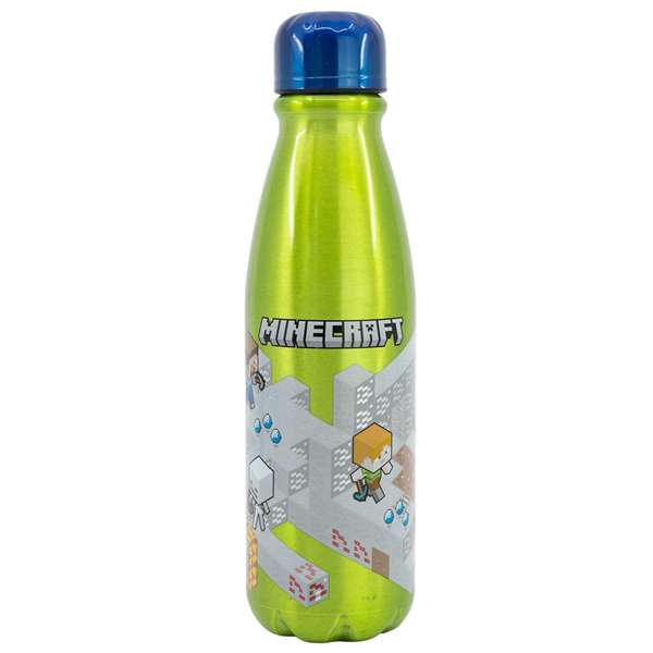 Stor Botella Isométrica de Aluminio con Licencia Minecraft 600 ml - Para Agua y Bebidas, Capacidad 600ml Stor Botella Isométrica de Aluminio con Licencia Minecraft 600 ml - Para Agua y Bebidas, Capacidad 600ml