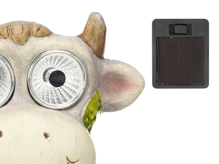 Ibergarden Figura Solar Vaca Surtidos de Cerámica, Color Aleatorio, 18x21x13 cm (Set de 12)