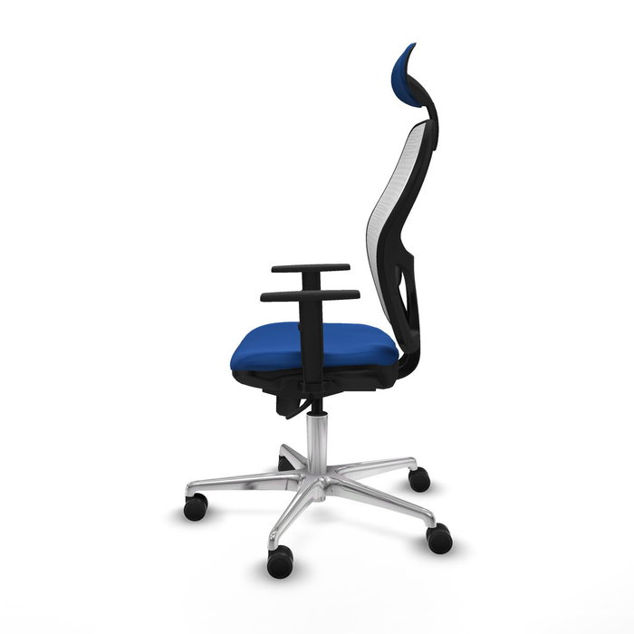 PIQUERAS Y CRESPO Silla de oficina Jorquera con mecanismo Sincro, azul y blanco PIQUERAS Y CRESPO Silla de oficina Jorquera con mecanismo Sincro, azul y blanco