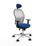 PIQUERAS Y CRESPO Silla de oficina Jorquera con mecanismo Sincro, azul y blanco