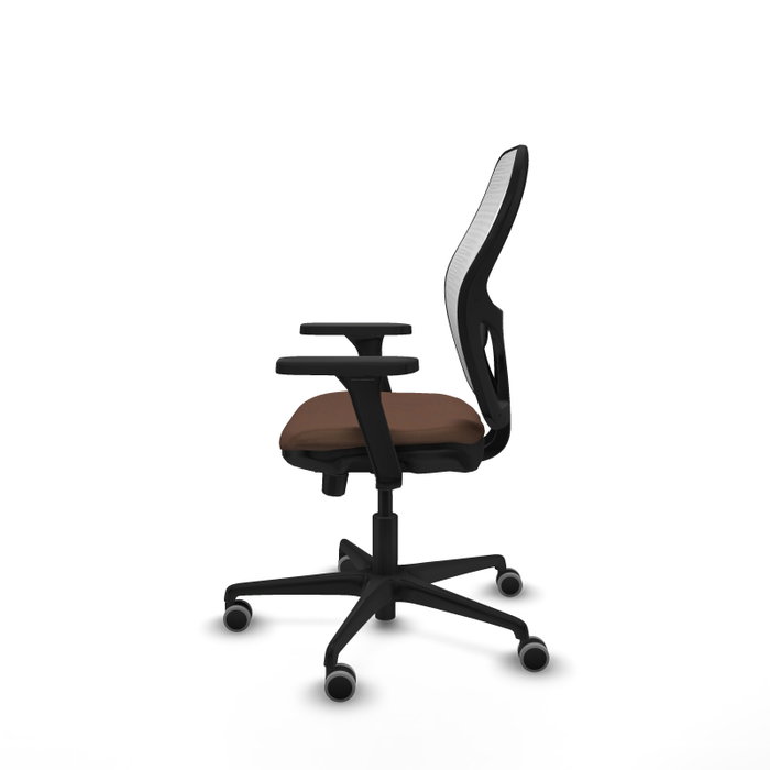 PIQUERAS Y CRESPO Silla de oficina Jorquera con mecanismo Sincro/Traslack, Marrón oscuro y Blanco PIQUERAS Y CRESPO Silla de oficina Jorquera con mecanismo Sincro/Traslack, Marrón oscuro y Blanco