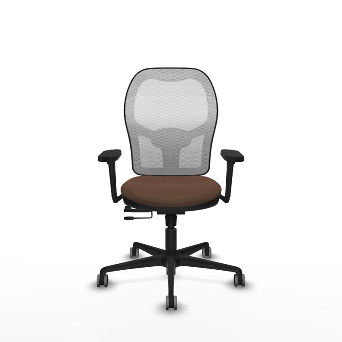 PIQUERAS Y CRESPO Silla de oficina Jorquera con mecanismo Sincro/Traslack, Marrón oscuro y Blanco PIQUERAS Y CRESPO Silla de oficina Jorquera con mecanismo Sincro/Traslack, Marrón oscuro y Blanco