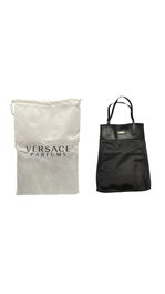 Versace, Bolsa de tela, Bolso de mano, Negro, Para mujeres