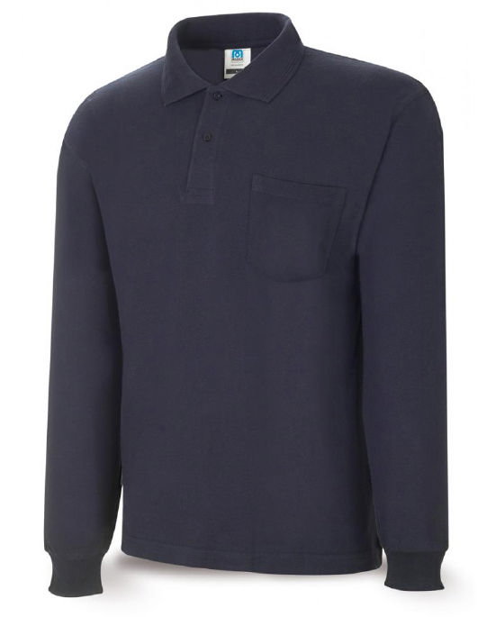 FINSTOCK Polo de Algodón Manga Larga Azul Marino FINSTOCK Polo de Algodón Manga Larga Azul Marino