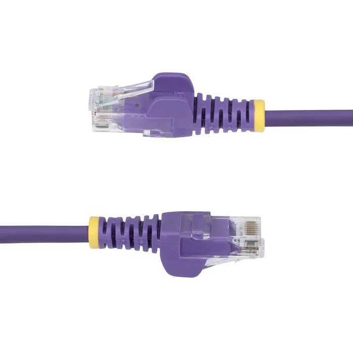 StarTech.com N6PAT7MPLS Cable de Red Ethernet Cat6 Slim Delgado 7m - Púrpura - U/UTP (UTP) - Conectores RJ45 sin Enganche - Compatible con PoE++ (IEEE 802.3bt) 100W - LSZH