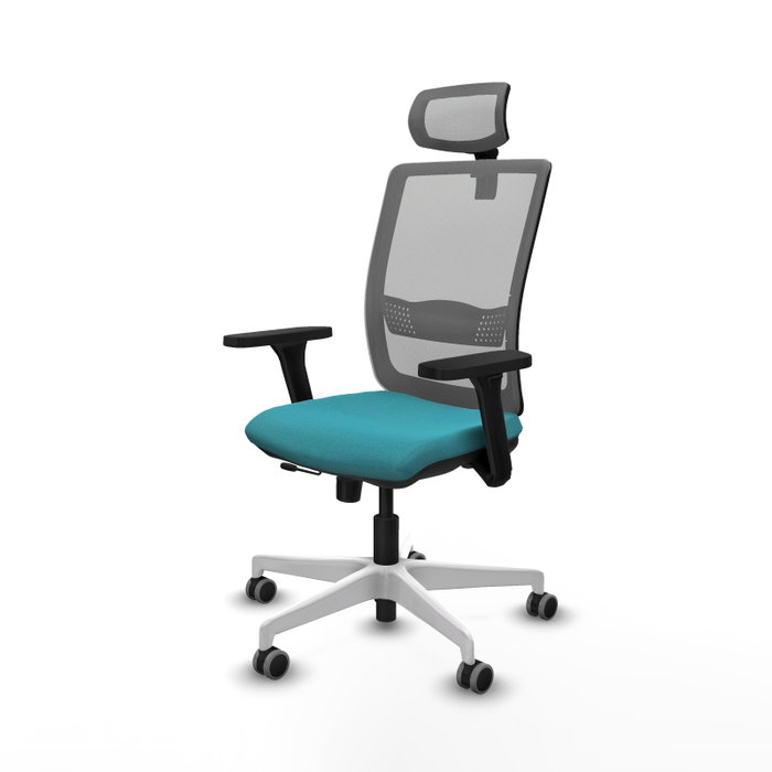 PIQUERAS Y CRESPO Silla de oficina Haches con mecanismo Sincro/Traslack, Turquesa y Gris PIQUERAS Y CRESPO Silla de oficina Haches con mecanismo Sincro/Traslack, Turquesa y Gris