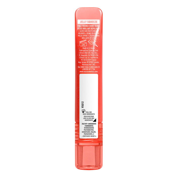 NYX Professional Makeup Jelly Job Brillo de Labios #Jelly Squeeze - Efecto Ultra Radiante y Volumen, Hidratante, 1 unidad