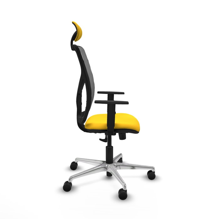 PIQUERAS Y CRESPO Silla de oficina Motilla con mecanismo Sincro, Amarillo y Gris