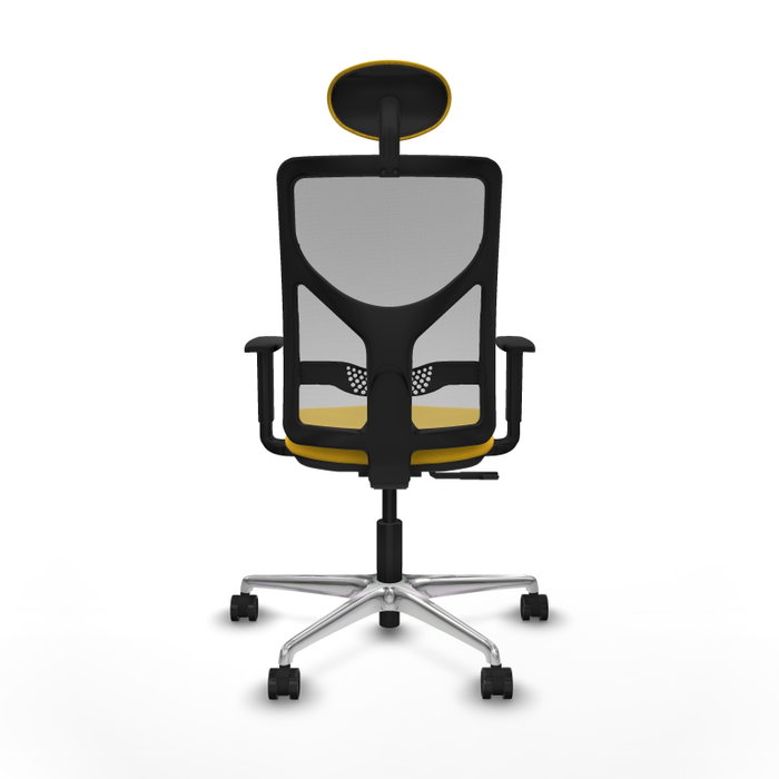 PIQUERAS Y CRESPO Silla de oficina Motilla con mecanismo Sincro, Amarillo y Gris
