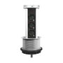 LogiLink LPS235A Regleta Emergente de 3 Tomas, Negro/Plata