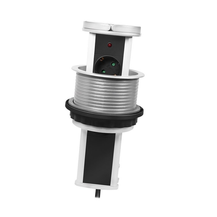 LogiLink Regleta de enchufes pop-up con 3 tomas de seguridad, 100 mm
