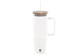 DKD Home Decor Mug Borosilicato Acacia 1L Transparente