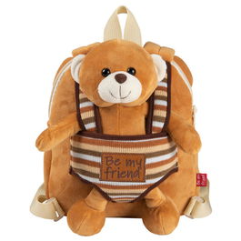 PERLETTI Mochila Reversible con Peluche Oso Benji 25cm