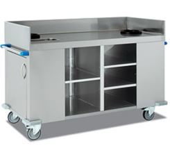 IDEACER INOX Carro de Recogida de Menaje y Desbarase en Acero Inoxidable AISI 304, Dimensiones: 150 cm (Largo) x 70 cm (Ancho) x 102 cm (Alto), con Cuba y Ruedas