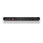 Qoltec Regleta de alimentación protectora CB para RACK 19 pulg, 1U, 16A, 6xFRENCH, 2m