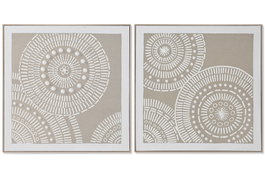 DKD Home Decor Cuadro Lienzo con Círculos Pack de 2