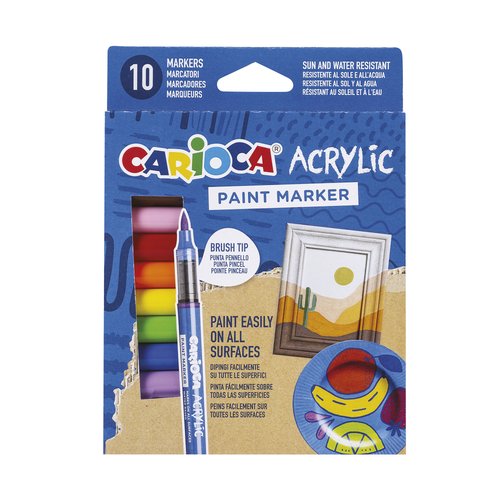 Rotulador Acrilico Carioca Paint Marker Punta Pincel Caja De 10 Rotulador Acrilico Carioca Paint Marker Punta Pincel Caja De 10