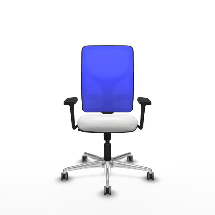 PIQUERAS Y CRESPO Silla de oficina Motilla con mecanismo Sincro, Blanco y Azul
